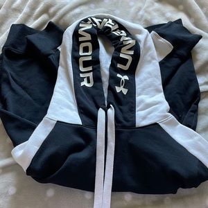 Womens small under amour black and white hoodie.